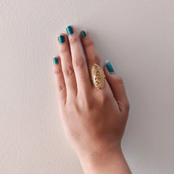 3 Oval-Shaped Gold-Plated Ring