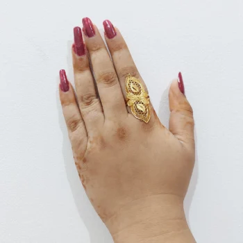 Butterfly pattern gold plated ring