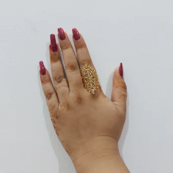 Long Iconic Gold Plated Ring